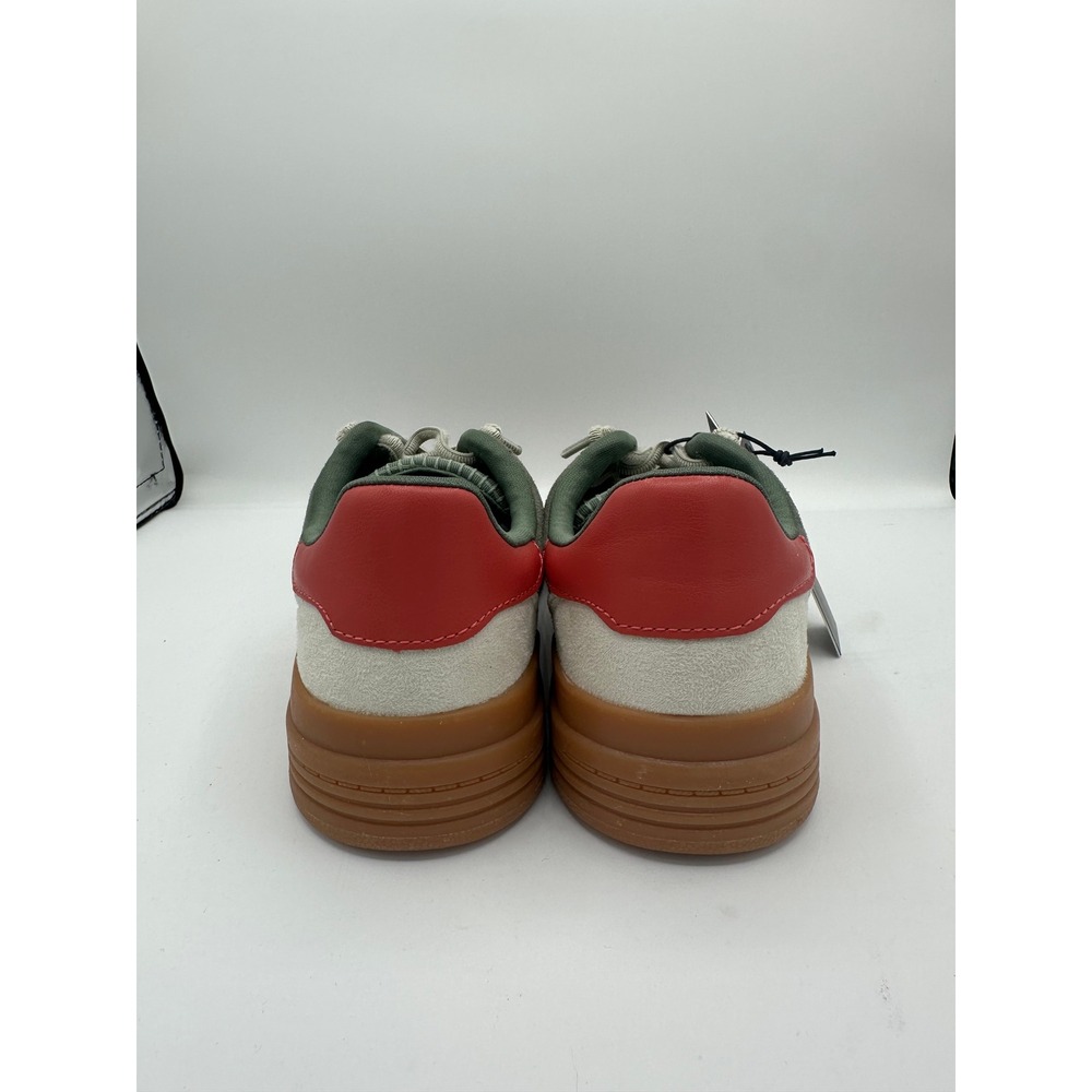 NWOB Madden NYC Womens Sneakers 7 Olive Green Pink Low Top Gum Sole Skater Shoes - Picture 4 of 11